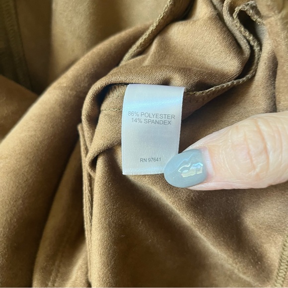 NWOT J.Jill Acorn Brown Faux Suede Asymmetric Zip Up Moto Jacket Size medium - Picture 9 of 9